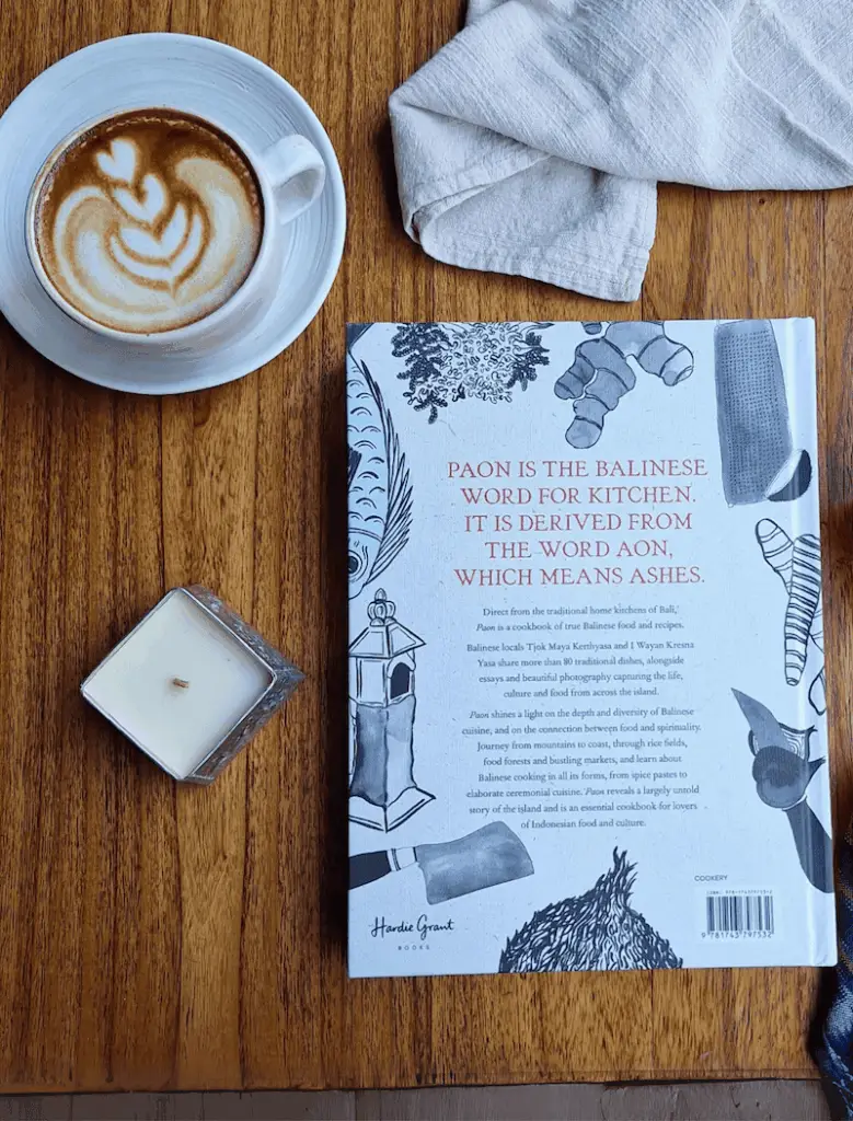 PAON cookbook back cover by Chef Wayan Kresna Yasa, authentic Balinese cooking published by Hardie Grant Books